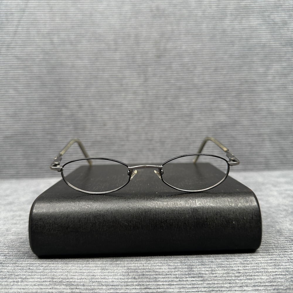 Converse All Star Oval Eyeglasses Gunmetal Gray Metal Frames 45-20 Vintage Style